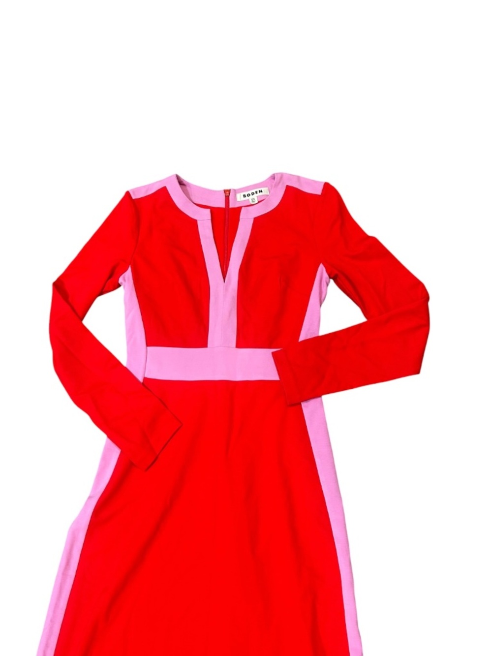 Boden Red and Pink Midi Dress - Picture 3 of 4